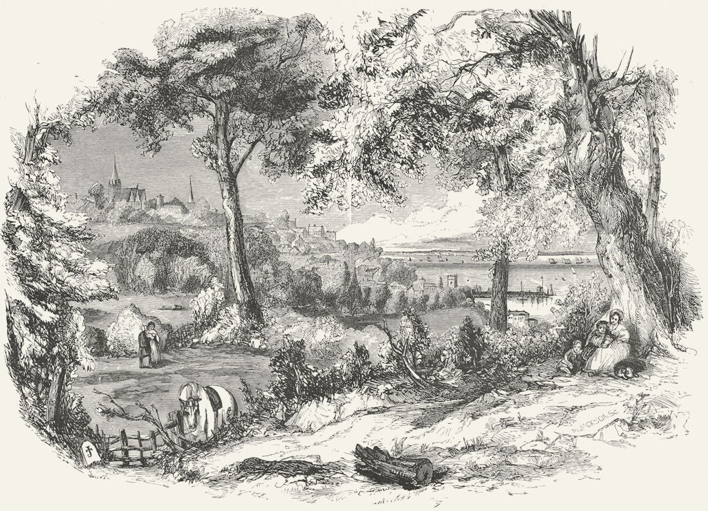 ISLE OF WIGHT. Ryde. IOW. wood engraved Style 1860 old antique print picture